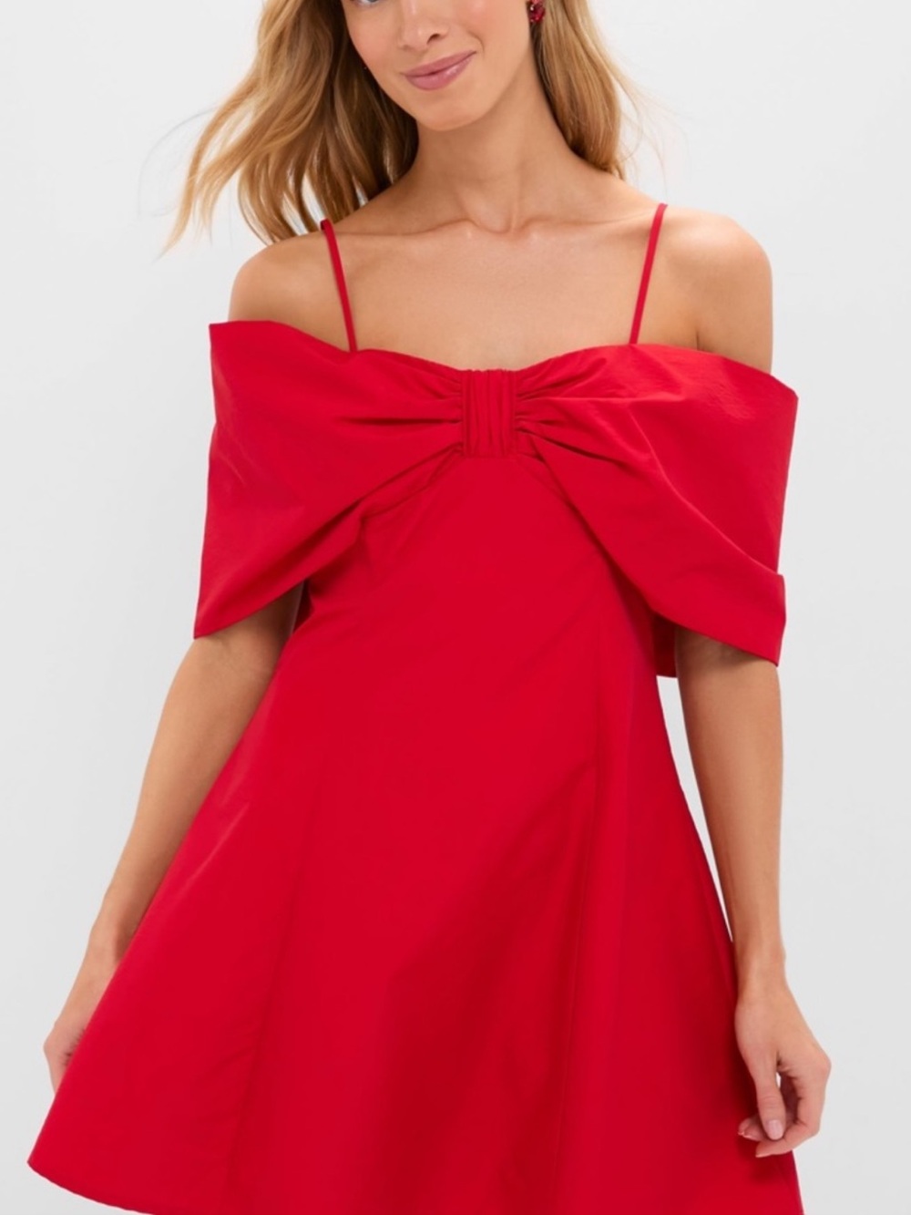 Wore once! Red Bow Mini Dress Formal Party Wedding Guest